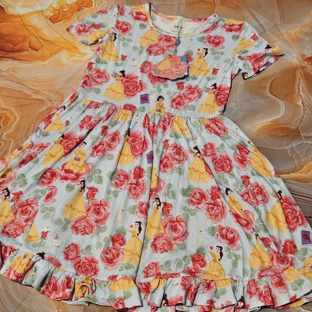 Disney Posh Peanut Belle Floral Bamboo Twirl Dress Girls Size 10/12 NWT